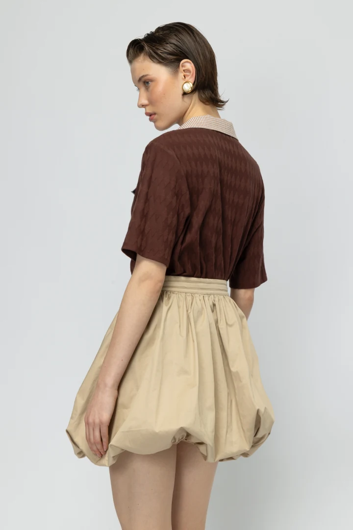 φούστα mallory the label sao paolo μοντέρνο καθημερινό ντύσιμο με κοντή φούστα και πρακτικό λάστιχο στη μέση