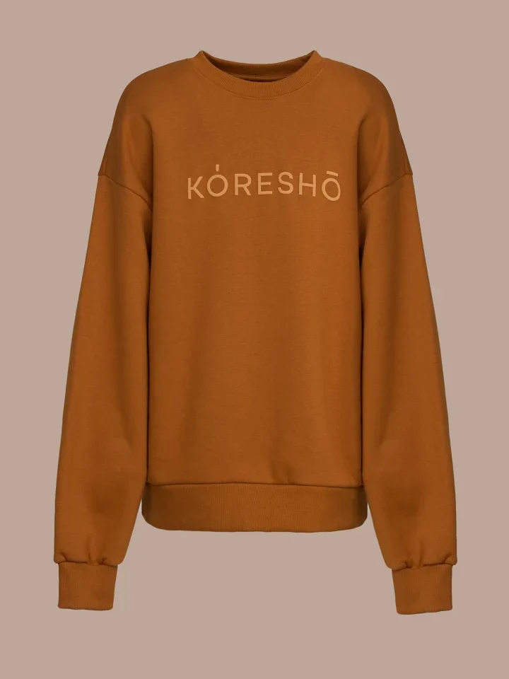 Koresho Raven camel puff oversized hoodie