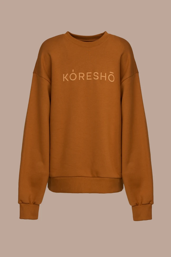 Koresho Raven camel puff oversized hoodie