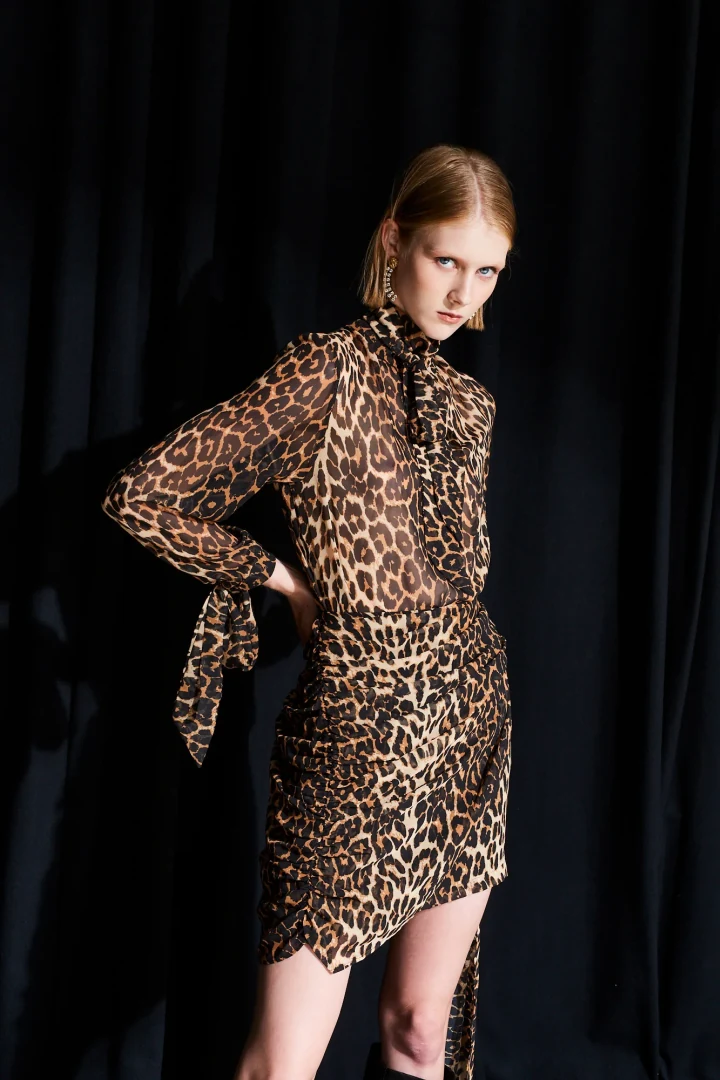 Evie Leopard Printed Skirt - Image 2