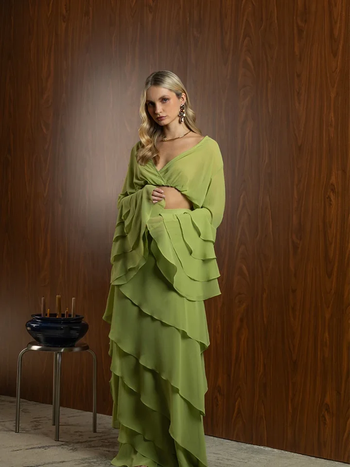 γυναικεία maxi φούστα με βολάν melika blair skirt