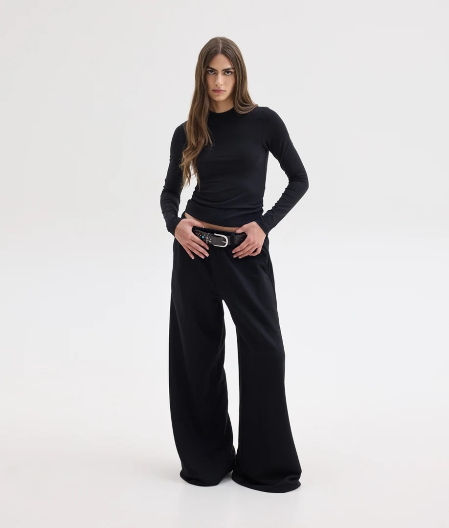 SUNSETGO IVY WIDE TRACKPANTS BLACK - Image 2
