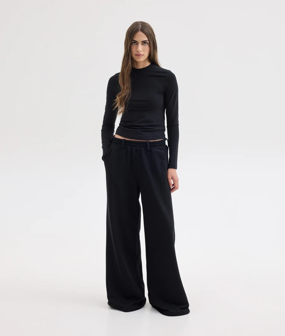 SUNSETGO IVY WIDE TRACKPANTS BLACK - Image 3