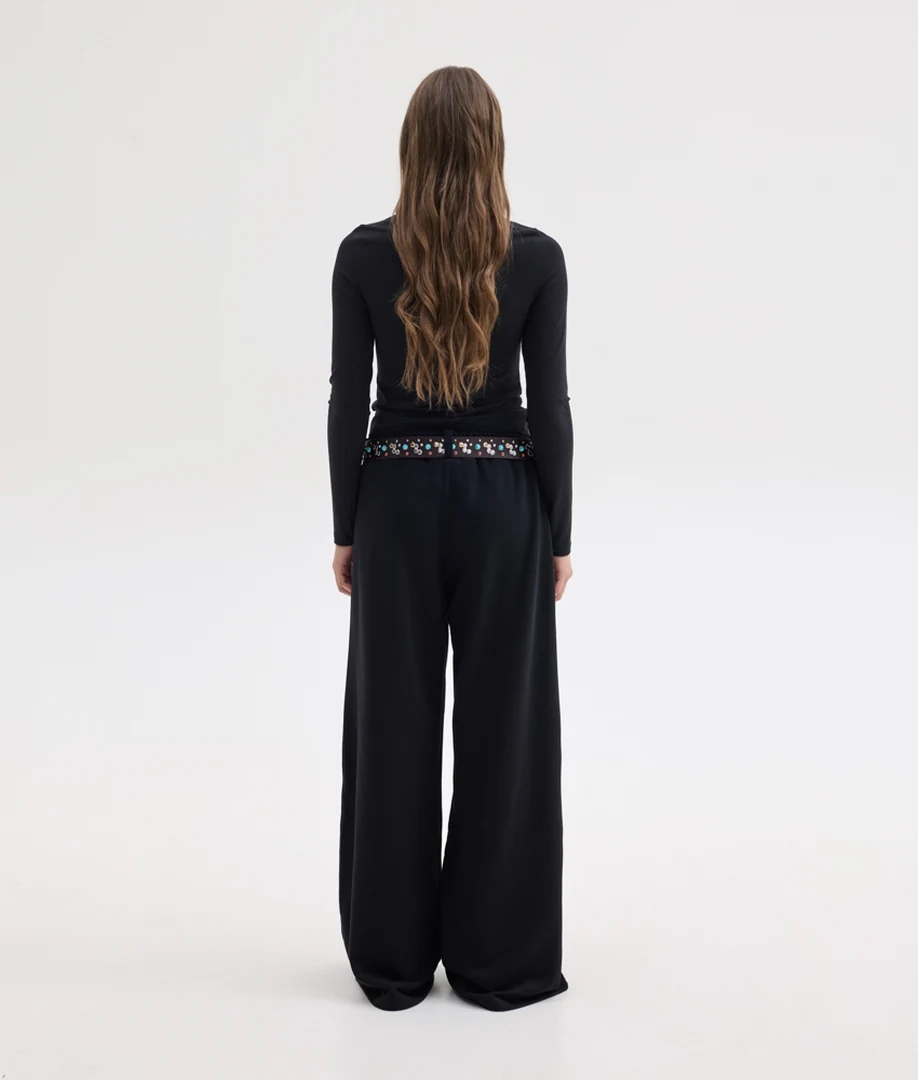 SUNSETGO IVY WIDE TRACKPANTS BLACK - Image 4