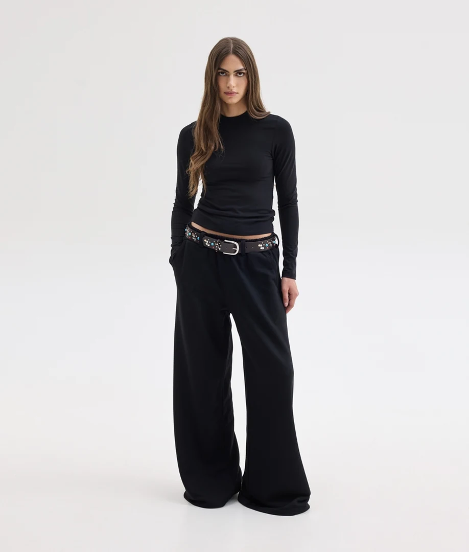 SUNSETGO IVY WIDE TRACKPANTS BLACK