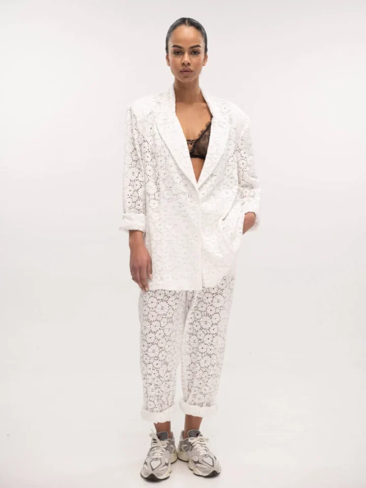 Typelove Lace Blazer White