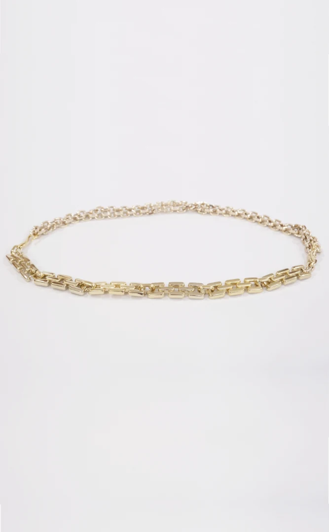 μεταλλική ζώνη με μεταλλική αγκράφα salt and pepper lucy gold metal από 100% γνήσιο δέρμα