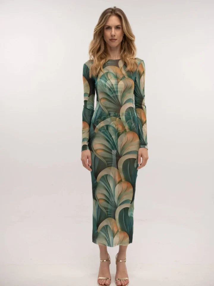 Typelove Mesh Dress Coral Reef