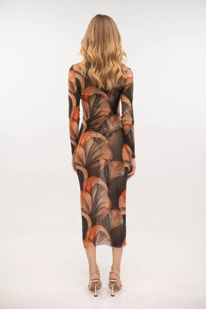 Typelove Mesh Dress Coral Sand - Image 3