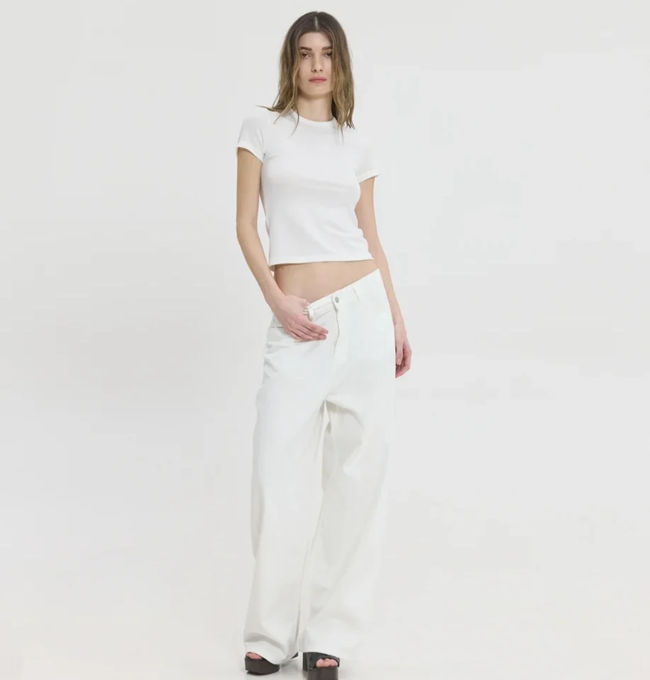 γυναικείο λευκό τζιν sunsetgo monica jeans σε άνετη χαλαρή γραμμή