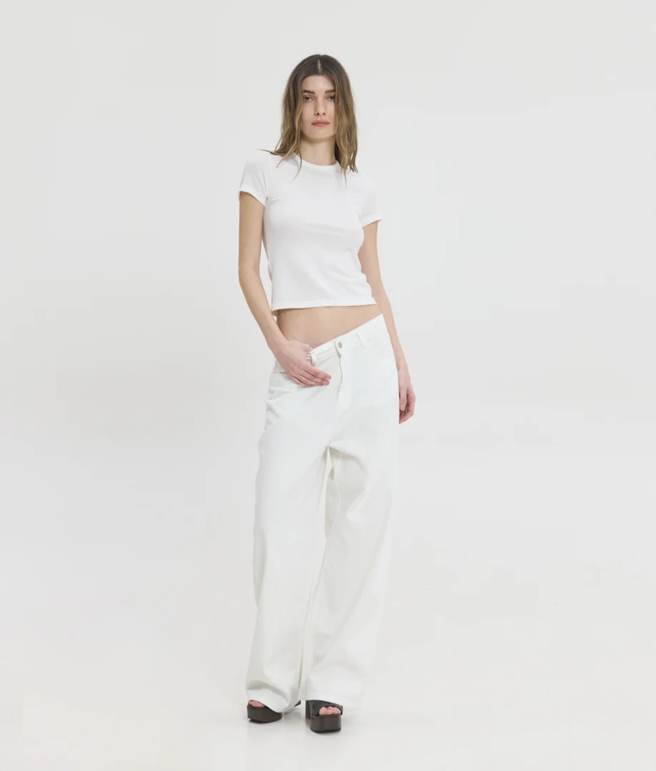 γυναικείο λευκό τζιν sunsetgo monica jeans σε άνετη χαλαρή γραμμή