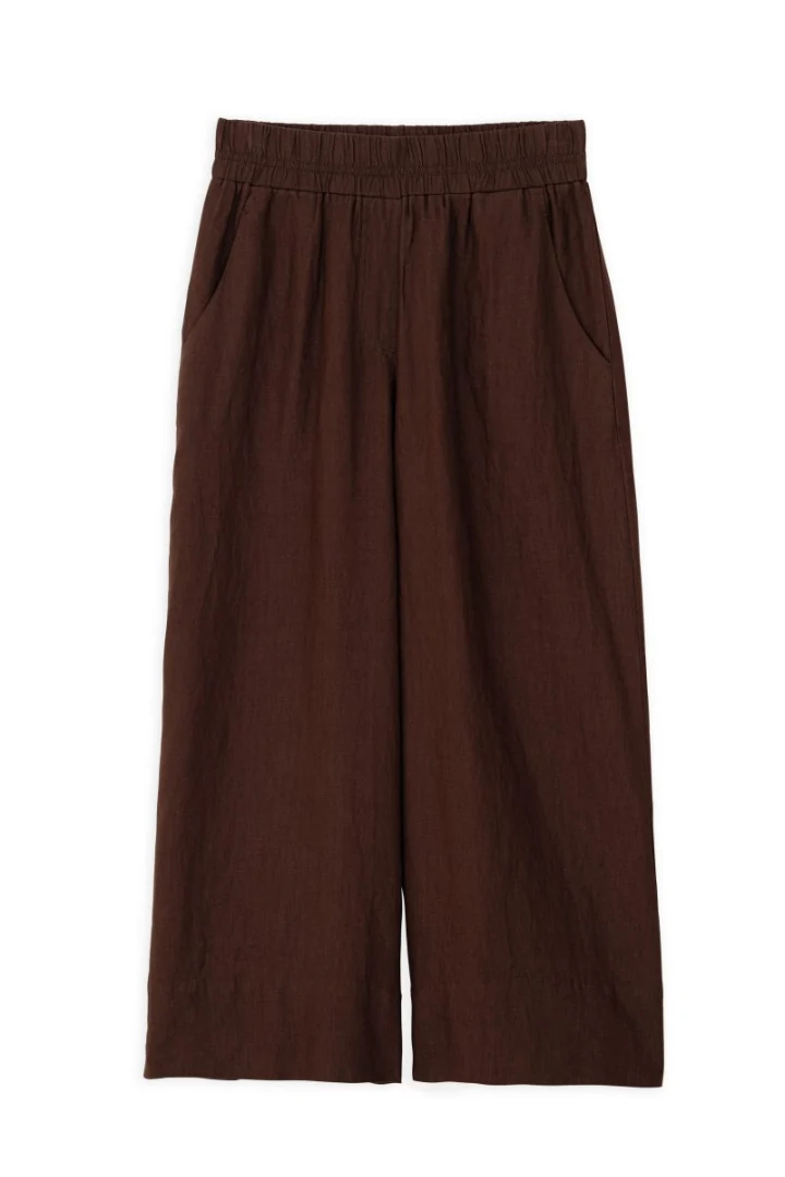 museboutique-philosophy-jupe-culotte-linen-zip-kilot-dark-brown