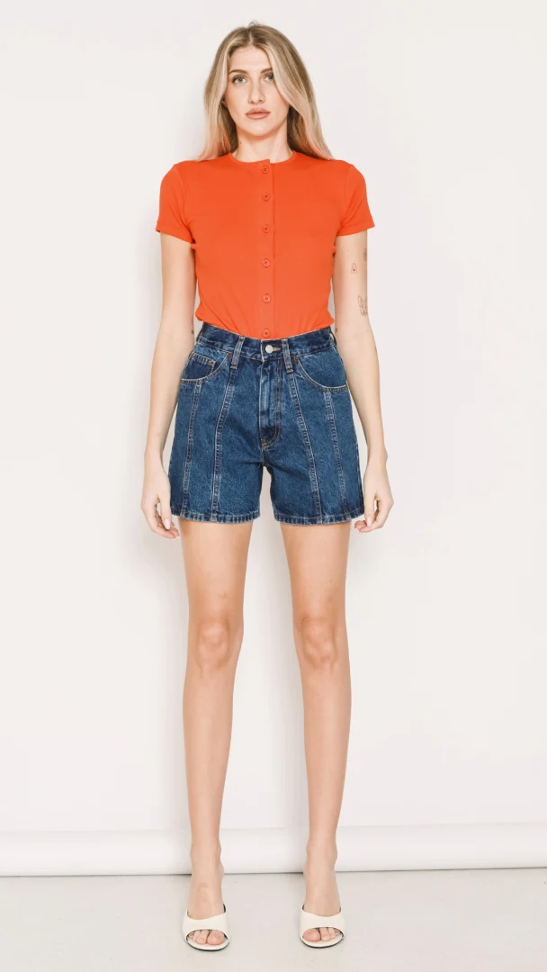 γυναικείο denim shorts σε άνετη γραμμή salt and pepper myriam s/w με μπροστινές λεπτομέρειες