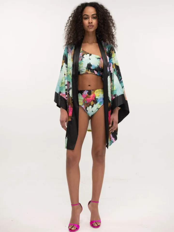 Typelove Satin Kimono Flower Bomb