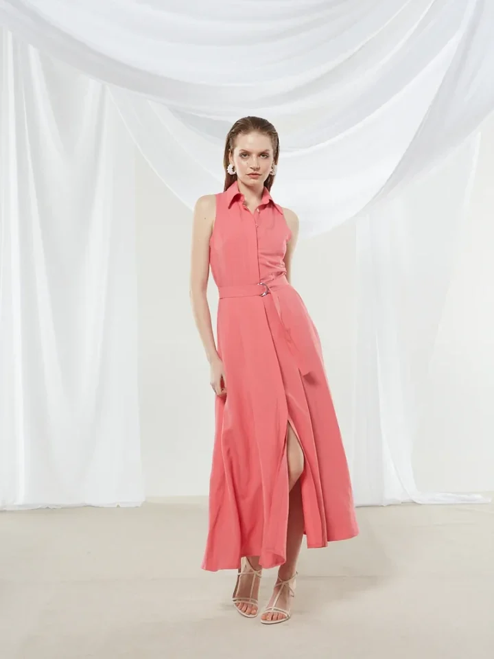 Ananke Senna coral shirtdress