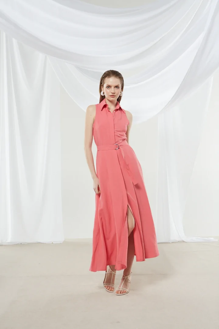 Ananke Senna coral shirtdress
