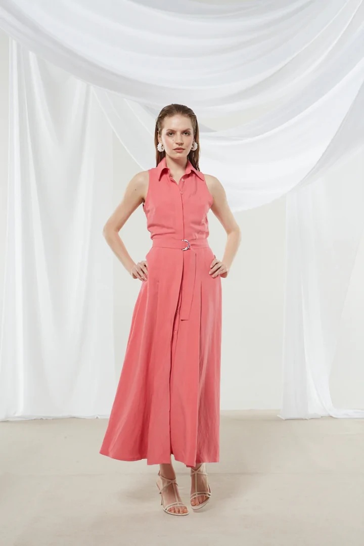 Ananke Senna coral shirtdress - Image 2