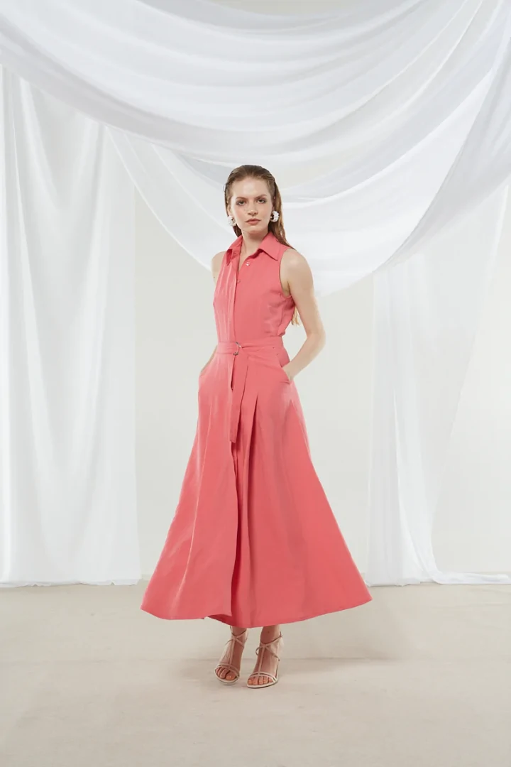 Ananke Senna coral shirtdress - Image 3