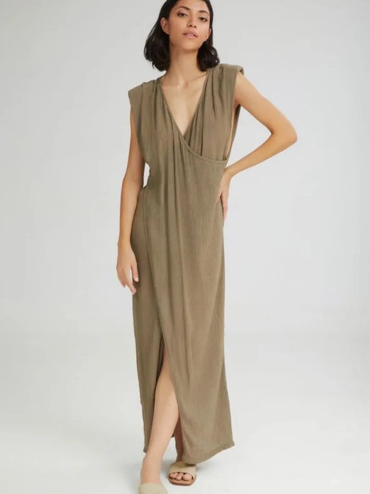 The Breeze Sleevless Dress Khaki