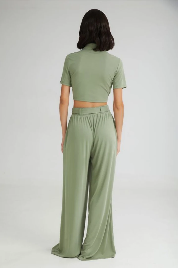 The Creamy Wide Pants Khaki - Image 2