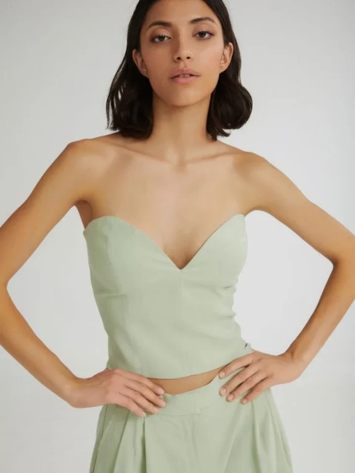 The Melted IceCream Strapless Top Mint