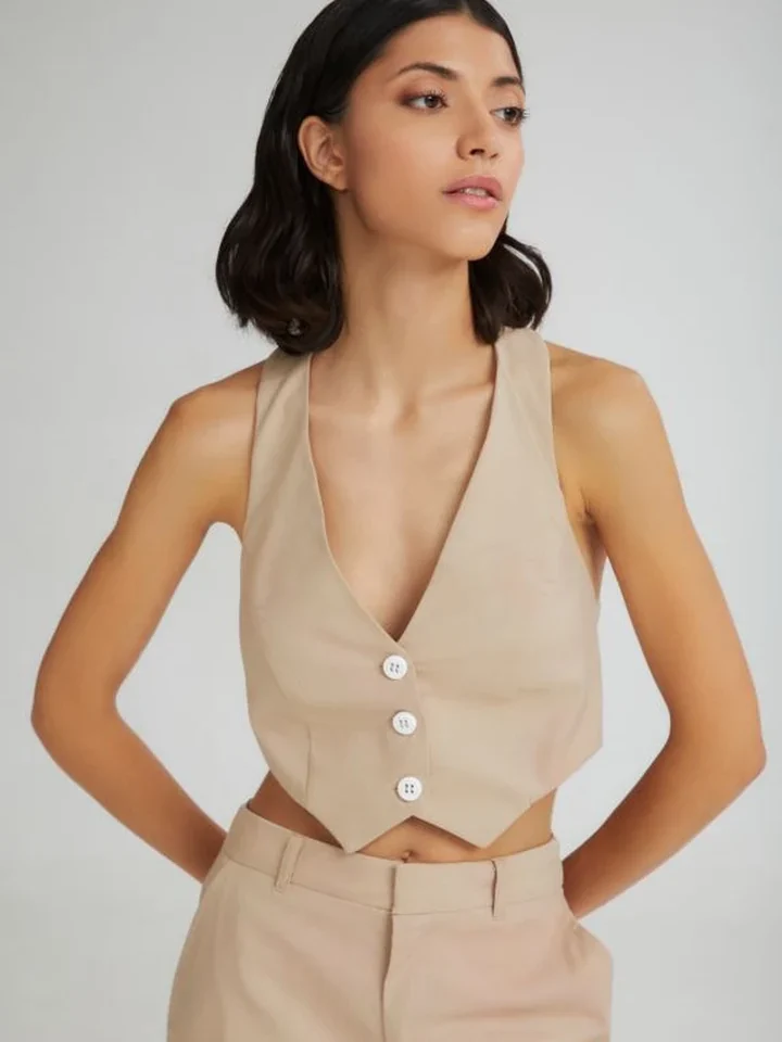 The Scoop Top Beige