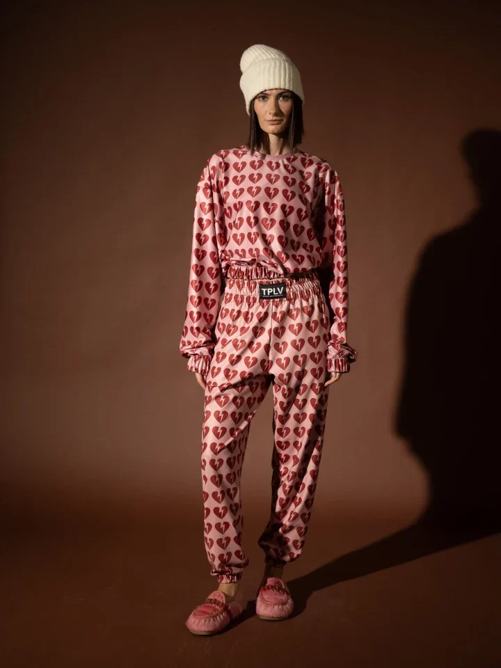 Typelove Blush Heart Track Pants