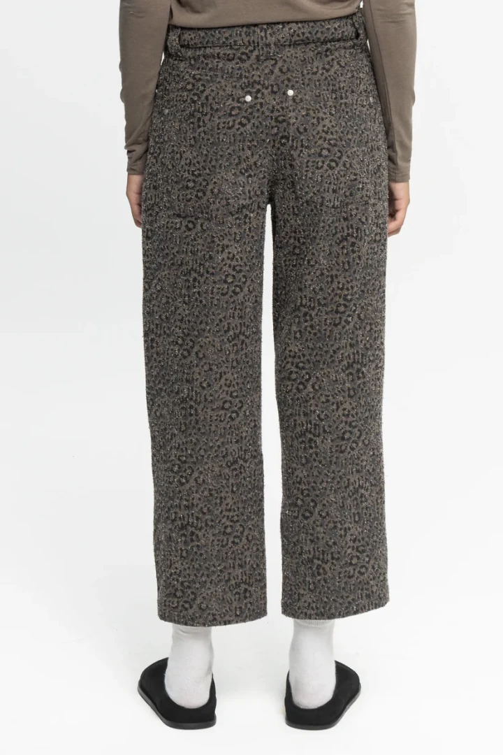 Black&Black Animal Print Crop Denim Trousers - Image 2