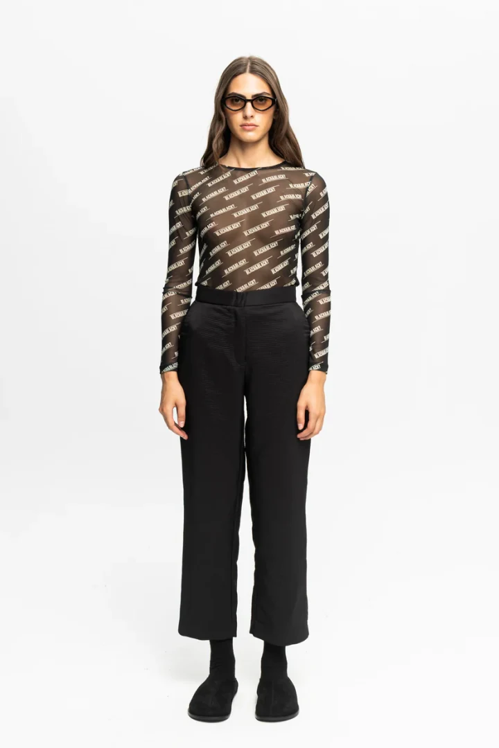 Black&Black Textured Trousers - Image 2