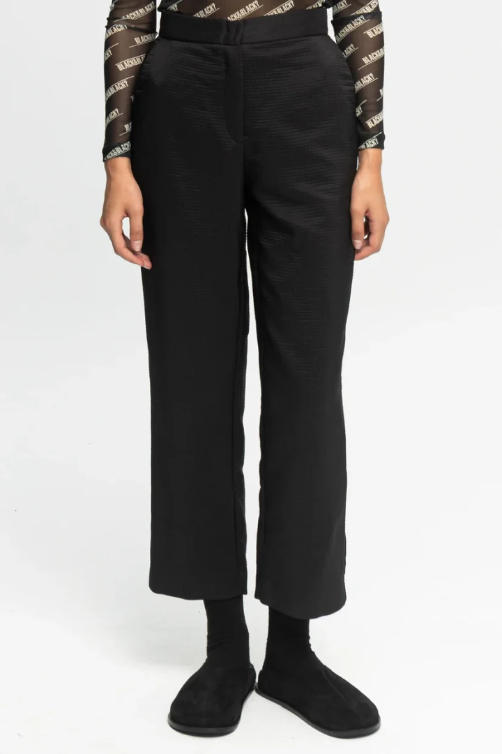 Black&Black Textured Trousers - Image 3