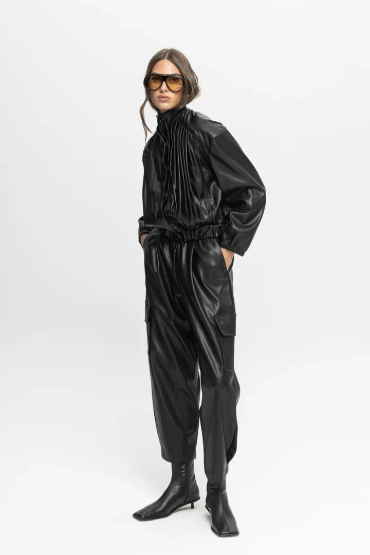 Black&Black Black Leather Cargo